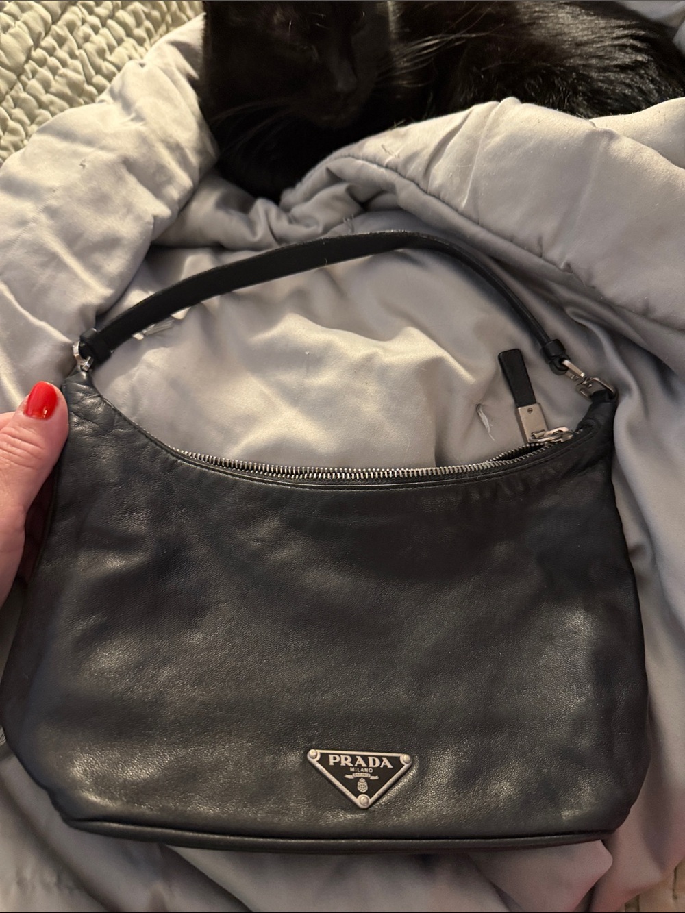 Prada Black Nappa Leather Sirio Shoulder Hobo! 🌟 Offers always welcome! - Picture 8 of 16